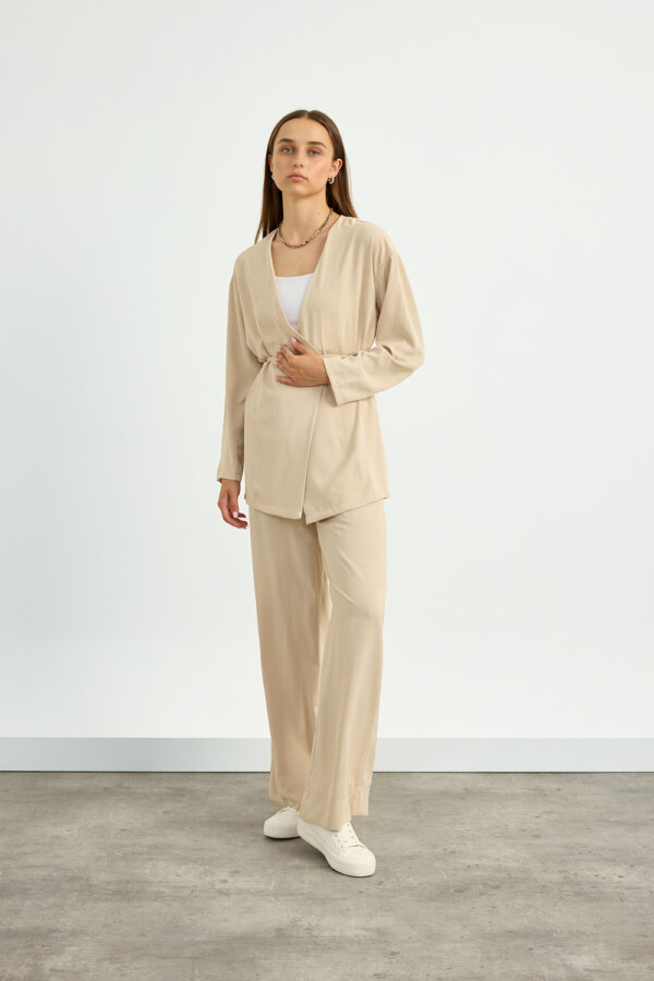 Bej Kimono Takım - Görsel 5