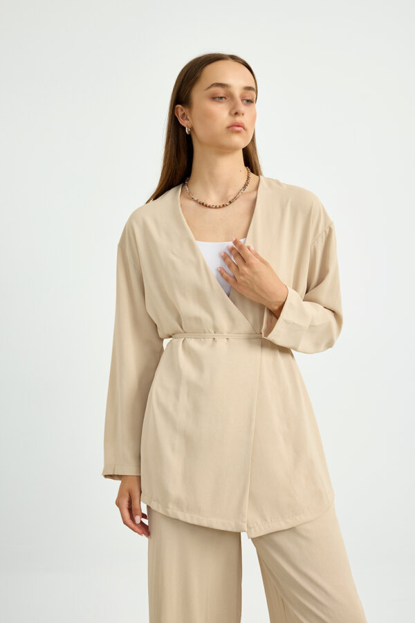 Bej Kimono Takım - Görsel 6