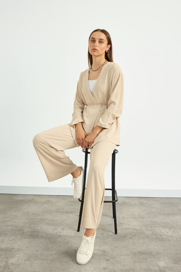 Bej Kimono Takım - Görsel 8