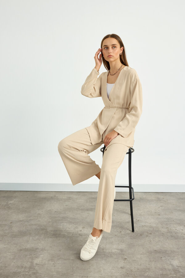 Bej Kimono Takım - Görsel 9